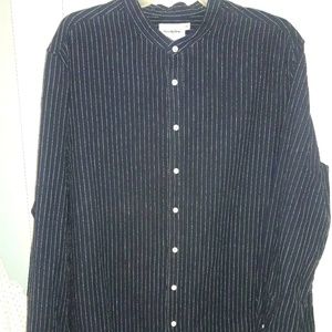 Mens XXL Black Striped Buttondown